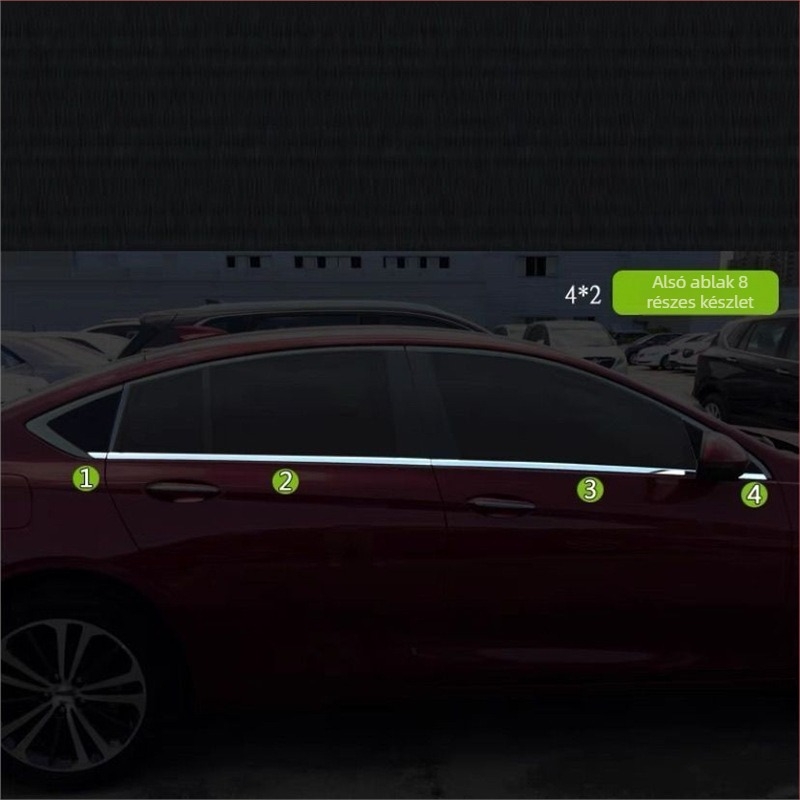 Buick Regal ablak- és ajtóél díszítő szalag – rozsdamentes acél, telepítés