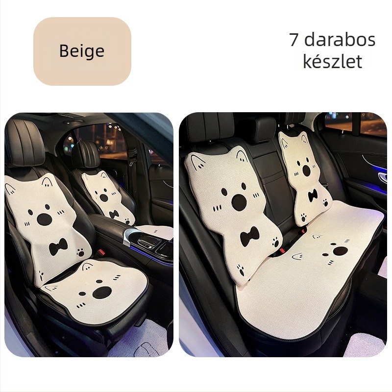 Minden évszakra alkalmas autóülés párna, West Highland Terrier mintával, belső ülésvédő, bőrbarát, aranyos lányoknak