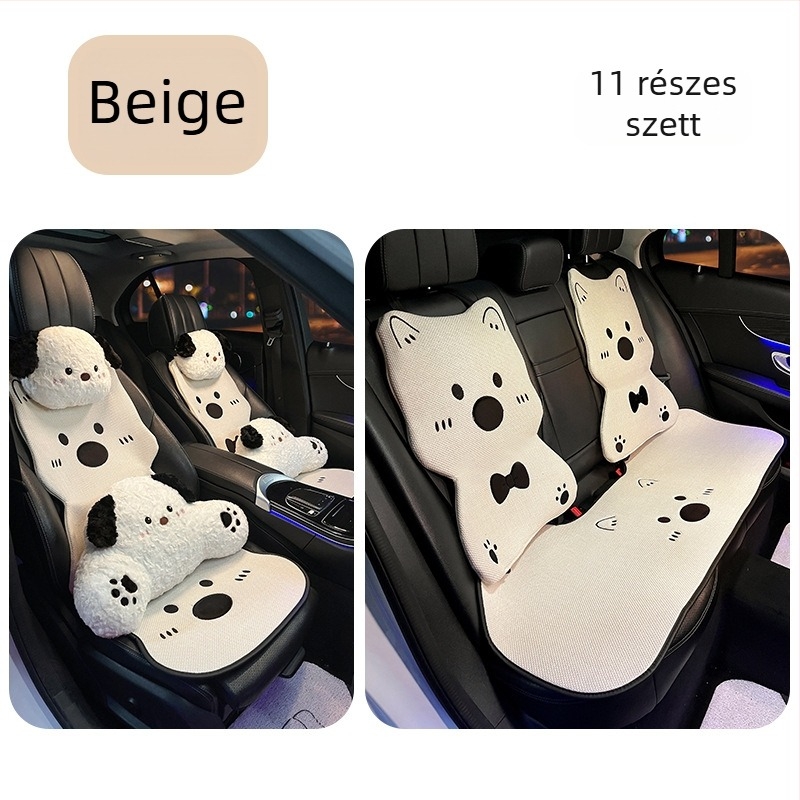 Minden évszakra alkalmas autóülés párna, West Highland Terrier mintával, belső ülésvédő, bőrbarát, aranyos lányoknak