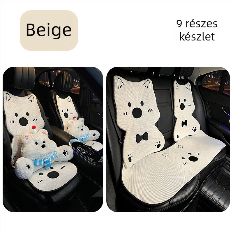 Minden évszakra alkalmas autóülés párna, West Highland Terrier mintával, belső ülésvédő, bőrbarát, aranyos lányoknak