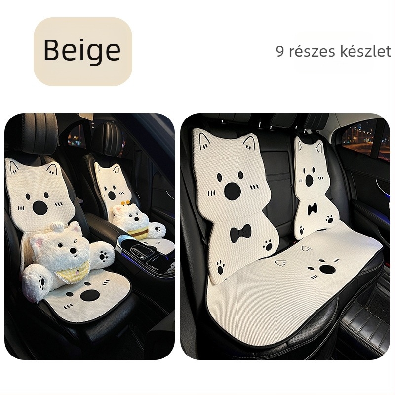 Minden évszakra alkalmas autóülés párna, West Highland Terrier mintával, belső ülésvédő, bőrbarát, aranyos lányoknak