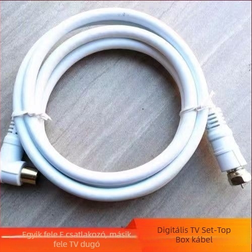 TV-hez kötő videó kábel F csatlakozóval, 1,5 m, rézbevonatú acél, HD átvitellel, Set-top boxhoz