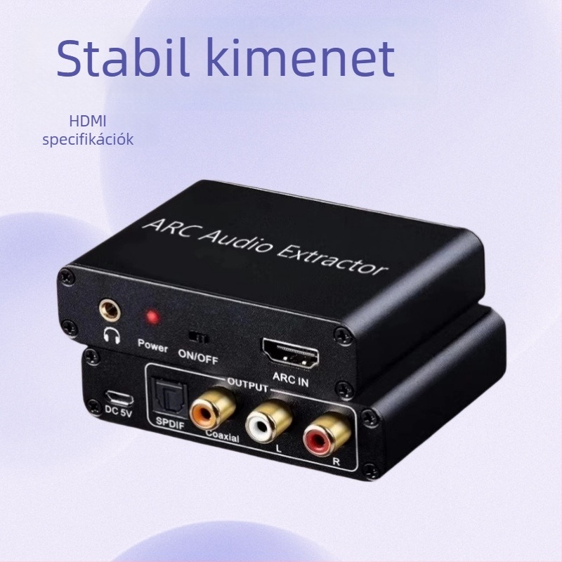 ARC7200 ARC adapter, optikai/koaxiális bemenet, 3,5 mm-es fejhallgató kimenet, USB-tápellátás, energia-gazdálkodás támogatott, távoli ébresztés nem támogatott