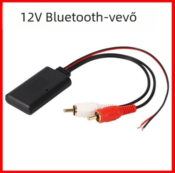Autó Bluetooth audió vevő 2RCA kimenetekkel (bal/jobb csatorna), AV interfész, Bluetooth 5.0