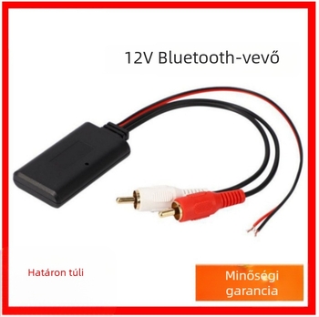 Autó Bluetooth audió vevő 2RCA kimenetekkel (bal/jobb csatorna), AV interfész, Bluetooth 5.0