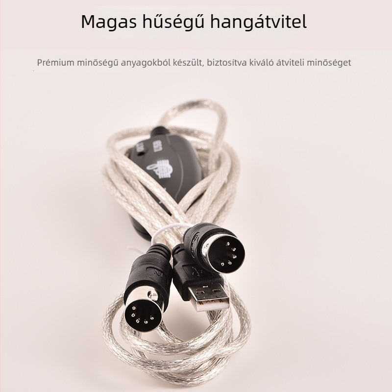 MIDI–USB kábel elektromos zongorához, nikkel bevonat, réz mag, modell B31200110