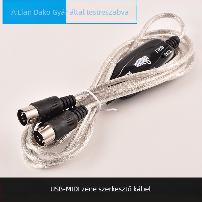 MIDI–USB kábel elektromos zongorához, nikkel bevonat, réz mag, modell B31200110