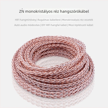 7N OCC hangszóró-kábel Hi‑Fi DIY audióhoz, autóhifi módosításhoz, 1 m hosszú