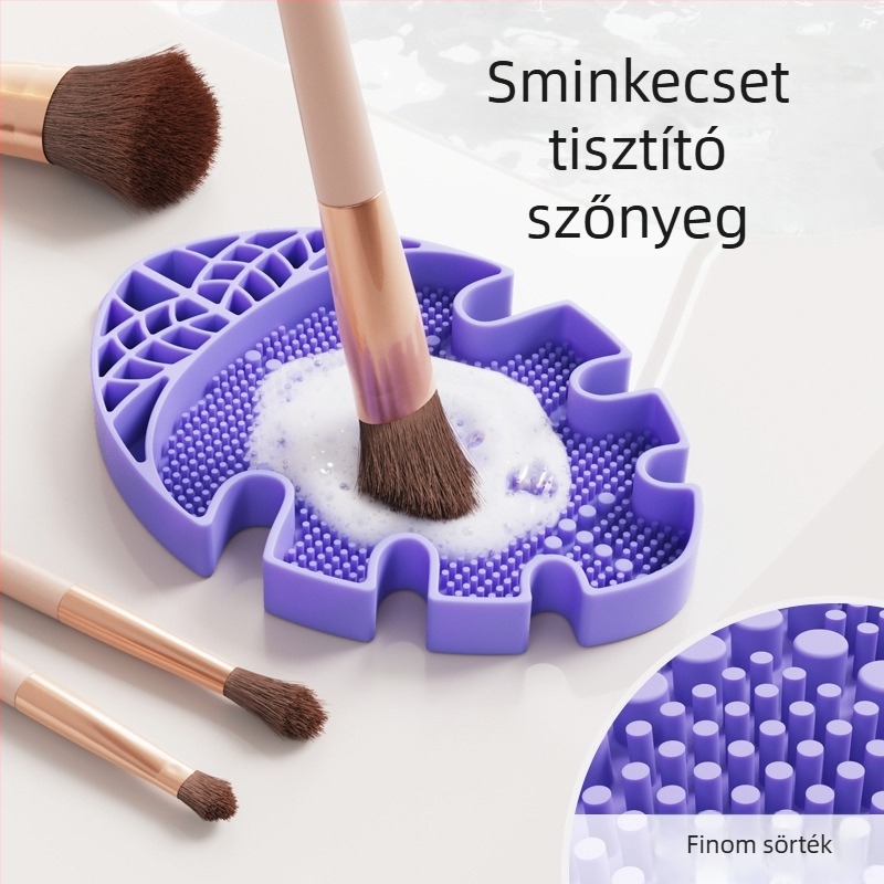 Szilikon sminkecsetek szárítására és tisztítására szolgáló állvány, szivacs tisztító párna és szivacslap