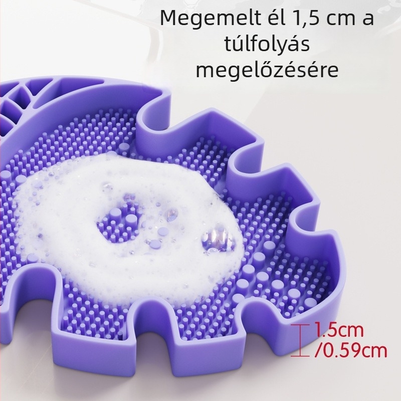 Szilikon sminkecsetek szárítására és tisztítására szolgáló állvány, szivacs tisztító párna és szivacslap