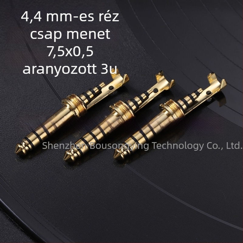 Songying Technology 4,4 mm kiegyensúlyozott dugó, teljes réz, mágnesmentes, aranyozott, 3U DIY kábelfej
