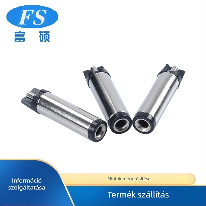 DC5521 tápcsatlakozó tuning fork fejjel, egyenes cső, nyílás sík vagy kerek