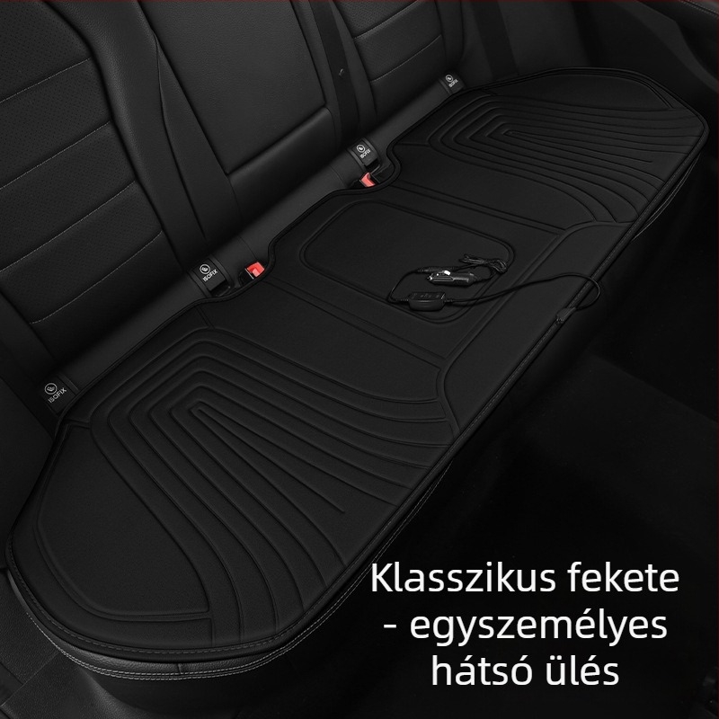 Grafén autóhőmérsékletet adó ülés párna — téli, 12V/24V elektromos fűtés, plüss felület karbonszálas bevonattal, töltet szintetikus rost
