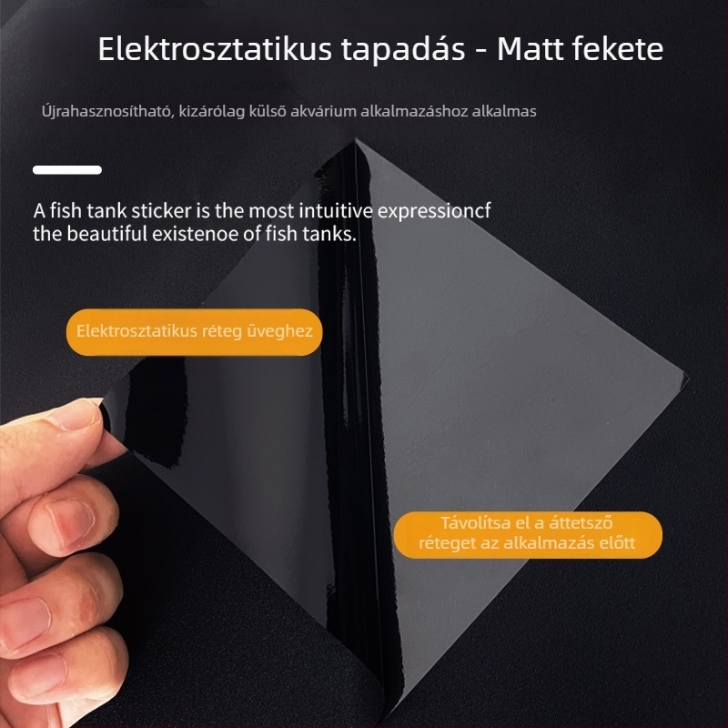 PVC anyagú akvárium háttér matrica, öntapadós, egyszínű mintázat, modern minimalista stílus, 1 db, testreszabható