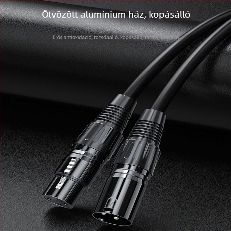 XLR férfi–női audio kábel, kiegyensúlyozott, mixerhez/erősítőhöz, mikrofon-hangfal összeköttetés
