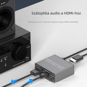 HDMI 2.0 audió beépítő, HDMI audió szintetizátor, DVI + 3,5 mm-es bemenetből HDMI-be konverter, 4K