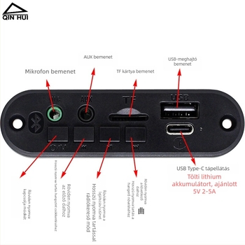 Qinyuhui Bluetooth modul, audió erősítő panel, PCBA panel, audió dekódoló panel, modell 5