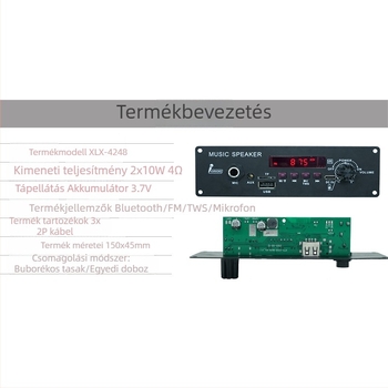 20W-os kettőcsatornás Bluetooth erősítő tábla veszteségmentes audió dekóddal és TWS hangfal főlapja