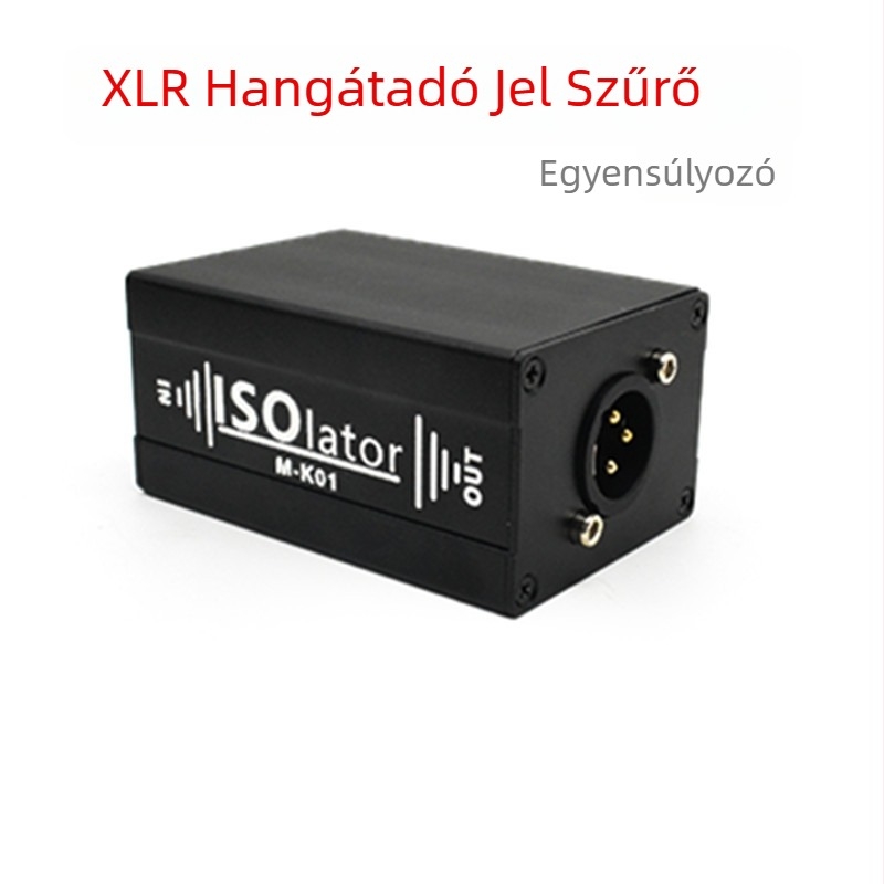 XLR audió izolátor K01 — 1-kanálos zajcsökkentő szűrő, XLR eszközhöz adapter, passzív, távoli ébresztés támogatott (2024)