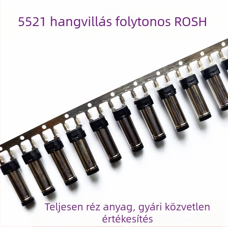 5521 Audio/Video forrasztásmentes dugaszoló csatlakozó, rivetes kivitel, 5.5×2.1, hím- és női csatlakozók