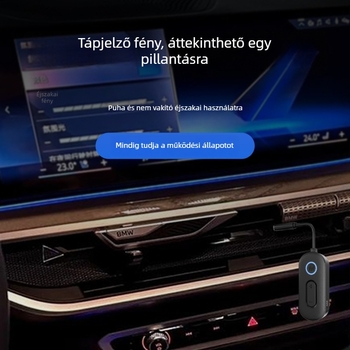 Bluetooth 6.0 vevő-adó, 2 az 1-ben autóhoz, AUX 3,5 mm, Plug and Play, hatótáv 10 m