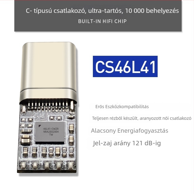 Type-C Hi-Fi fülhallgatók mobiltelefonokhoz CS46L41 DAC és erősítő, digitális hangkártya – veszteségmentes
