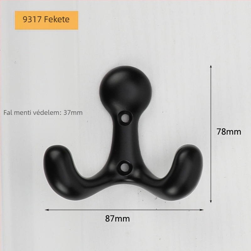 Eicherman Európai stílusú ruhakampó, modell 9301, cinkötvözet, elektroplatált felület, teherbírás 10 kg
