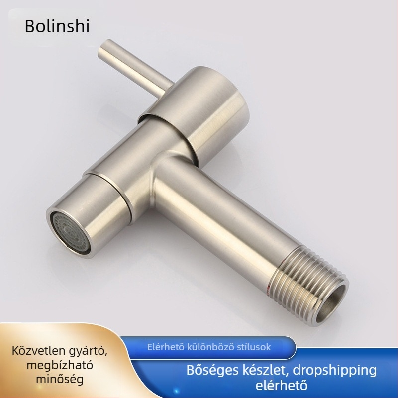 Rozsdamentes acél mosógép csaptele, beépített, T alakú kiömlő, egykezes működtetés, 0-90°C