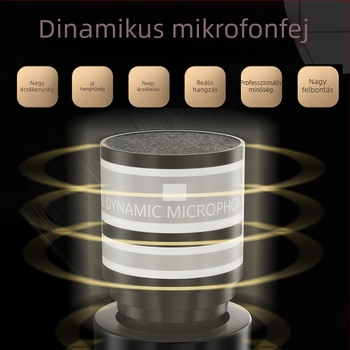 Bluetooth karaoke mikrofon beépített hangkártyával és hangszóróval, kézi mikrofon élő közvetítéséhez