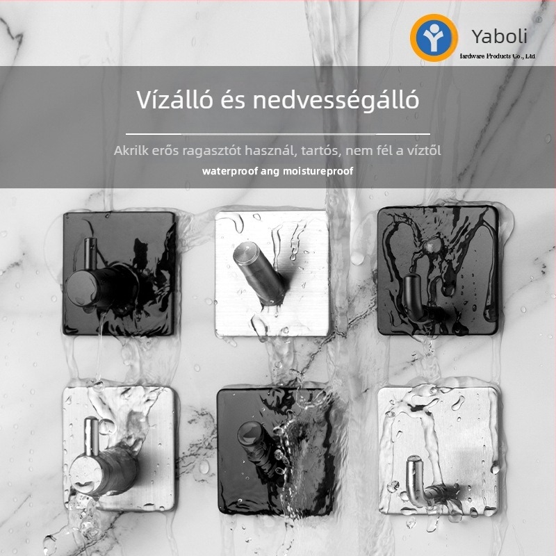 Concise-1 304 rozsdamentes acél fúrás nélküli kampó kabát és gardrób tároláshoz — modern, letisztult stílus