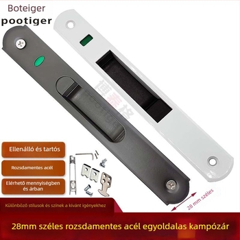 Csúszó ajtózár rozsdamentes acélból, lopás elleni védelem, modern minimalist dizájn, testreszabható