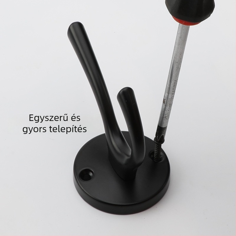 Ajtóhoz szerelhető kabátakasztó, modell 9306, cinkötvözet, festett felület, modern minimalista stílus, egyetlen kampó