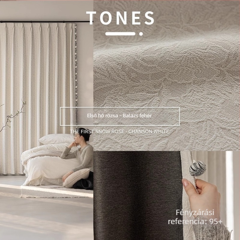 Chenille függönyök, francia stílus, blackout, dombornyomott jacquard minta, nappalihoz