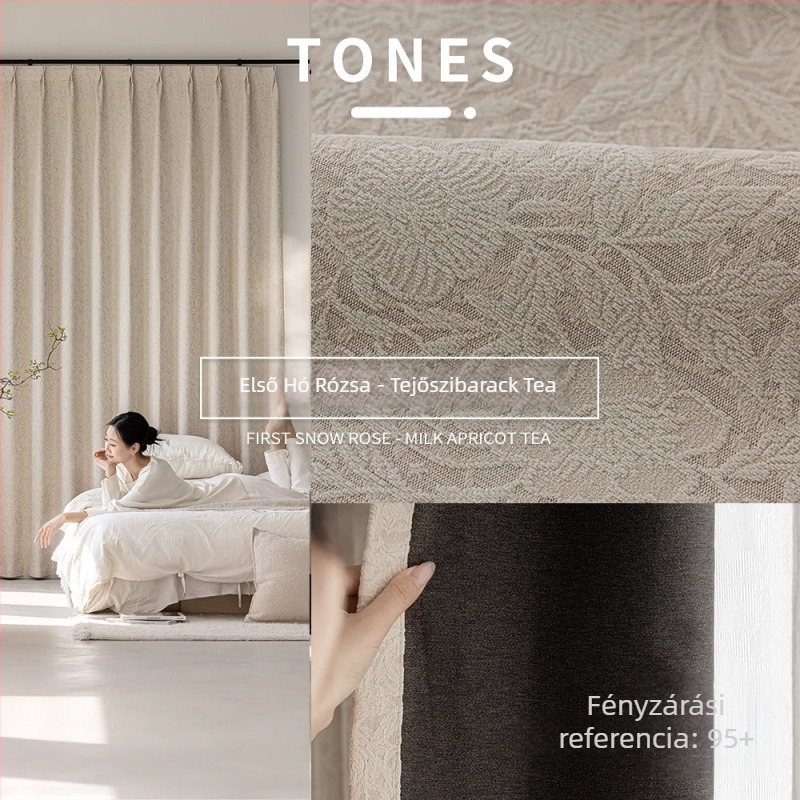 Chenille függönyök, francia stílus, blackout, dombornyomott jacquard minta, nappalihoz