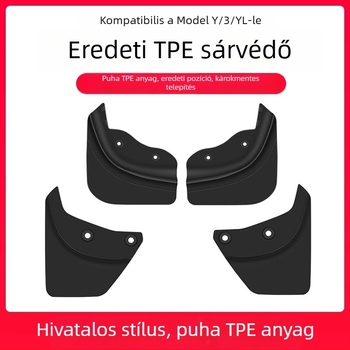 Tesla Model 3 és Model Y kerékvédő sárvédő — előre és hátra, műanyag test, TPE sárvédő a sár és karcolódások elleni védelem, testreszabható felszerelés