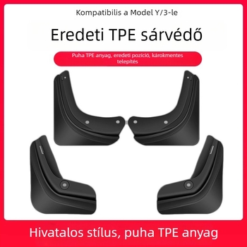 Tesla Model 3 és Model Y kerékvédő sárvédő — előre és hátra, műanyag test, TPE sárvédő a sár és karcolódások elleni védelem, testreszabható felszerelés