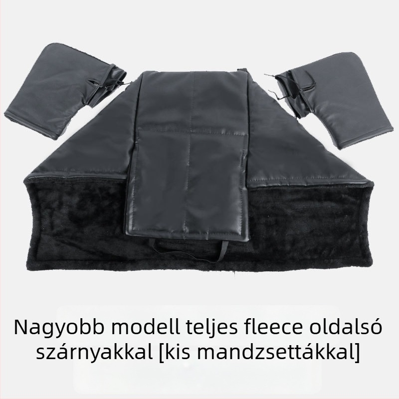 Téli lábvédő burkolat elektromos robogó/motor számára, fleece-alátéttel, esővédő funkció, kézzel történő felhelyezés