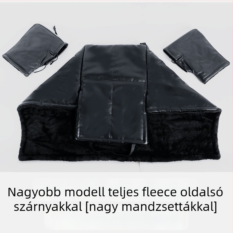 Téli lábvédő burkolat elektromos robogó/motor számára, fleece-alátéttel, esővédő funkció, kézzel történő felhelyezés