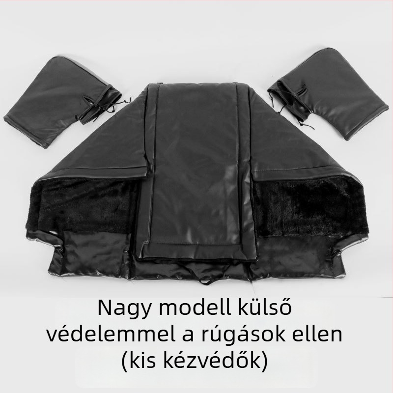 Téli lábvédő burkolat elektromos robogó/motor számára, fleece-alátéttel, esővédő funkció, kézzel történő felhelyezés