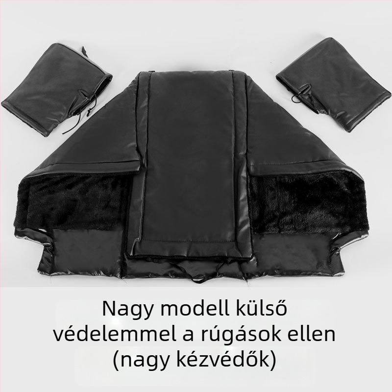 Téli lábvédő burkolat elektromos robogó/motor számára, fleece-alátéttel, esővédő funkció, kézzel történő felhelyezés
