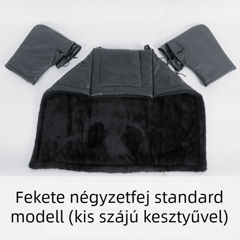 Téli lábvédő burkolat elektromos robogó/motor számára, fleece-alátéttel, esővédő funkció, kézzel történő felhelyezés