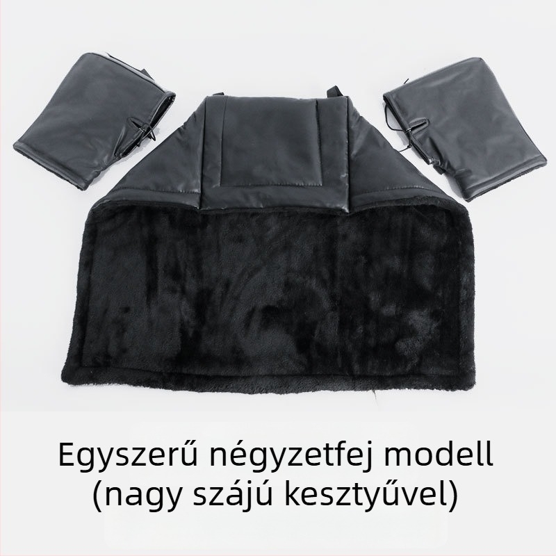 Téli lábvédő burkolat elektromos robogó/motor számára, fleece-alátéttel, esővédő funkció, kézzel történő felhelyezés