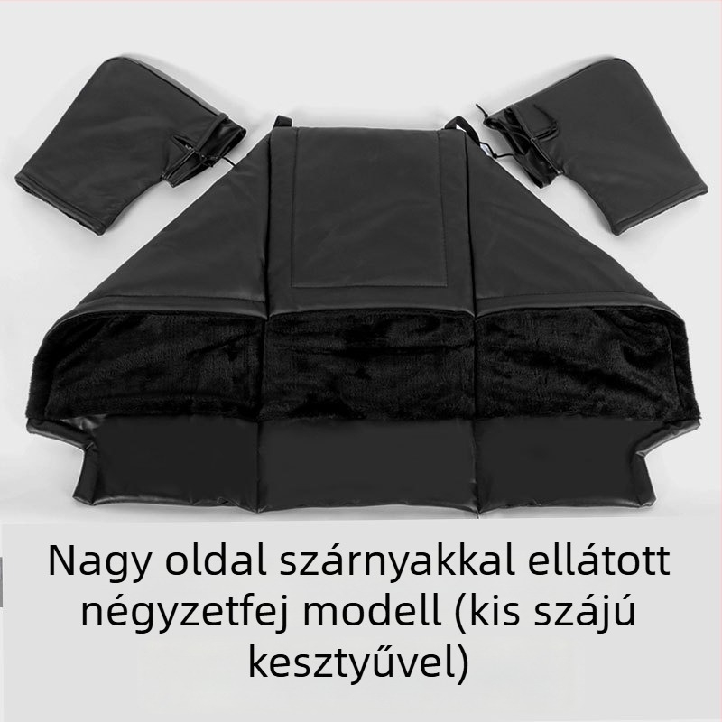 Téli lábvédő burkolat elektromos robogó/motor számára, fleece-alátéttel, esővédő funkció, kézzel történő felhelyezés