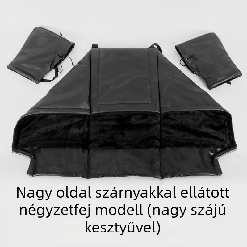 Téli lábvédő burkolat elektromos robogó/motor számára, fleece-alátéttel, esővédő funkció, kézzel történő felhelyezés