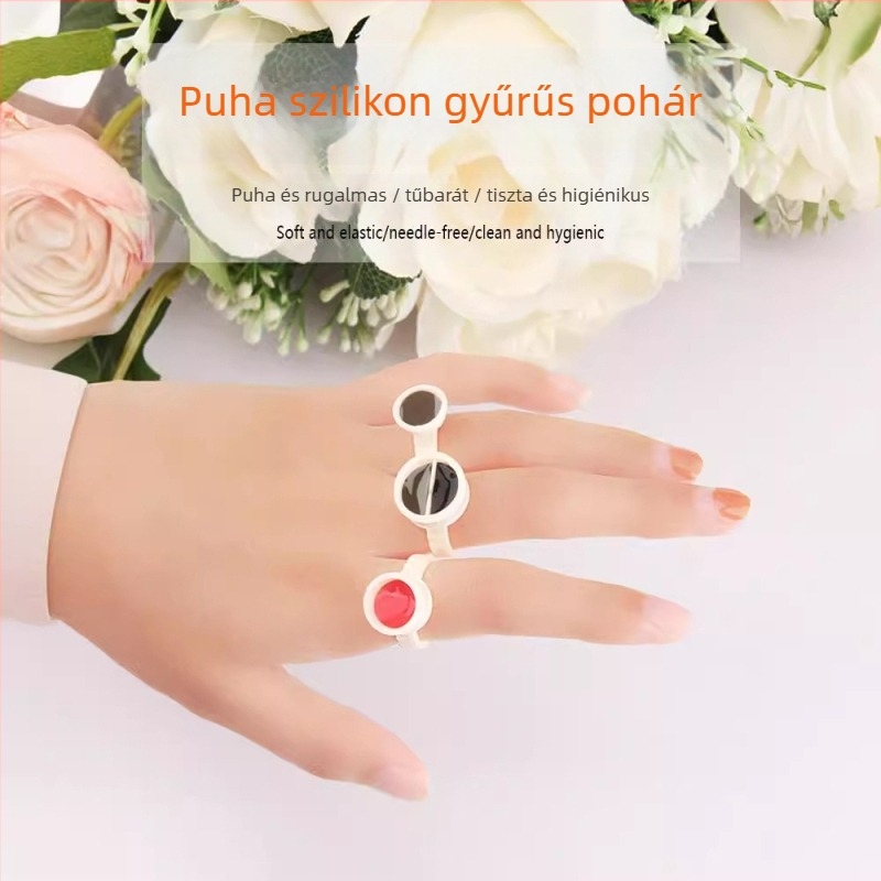 Egyszer használatos szilikon pigmentgyűrű pohár félpermanens tetováláshoz, szemöldök/szem/ajak tetováláshoz, 100 db, nettó tömeg 0,09 kg