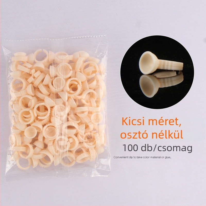 Egyszer használatos szilikon pigmentgyűrű pohár félpermanens tetováláshoz, szemöldök/szem/ajak tetováláshoz, 100 db, nettó tömeg 0,09 kg