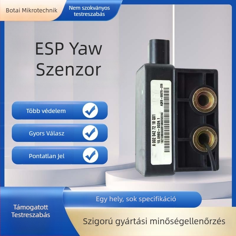Mercedes-Benz A0025427218 ESP roll- és yaw-szenzor, nagy pontosságú, modell A0025427218, tartomány ±180°/s, pontosság 0.01