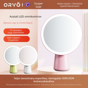 Asztali LED sminktükör érintésvezérléssel és LED világítással, fürdőszobába és kollégiumba