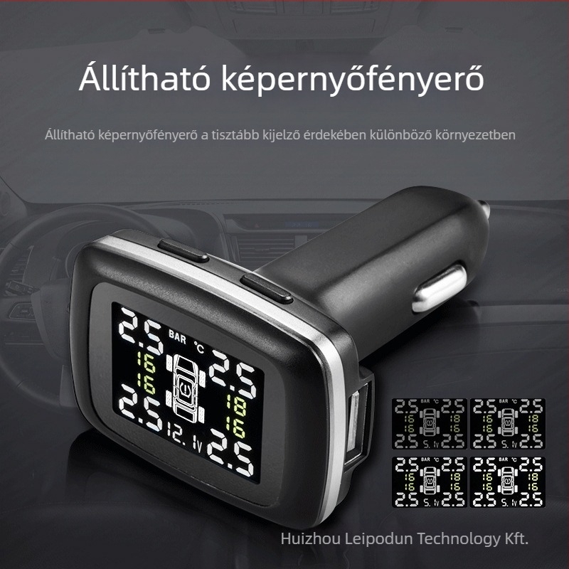 Külső TPMS digitális kijelzővel, C110 modell, 0-3.5 bar tartomány, ±0.1 bar pontosság, hordozható