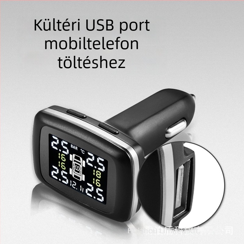 Külső TPMS digitális kijelzővel, C110 modell, 0-3.5 bar tartomány, ±0.1 bar pontosság, hordozható
